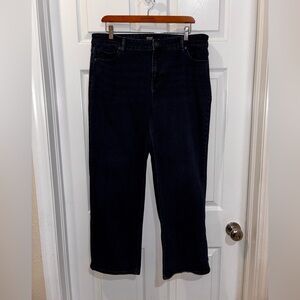 Hudson Jeans Womens Dark Wash Blue Straight Leg Stretch Back Flap Pockets SZ 16
